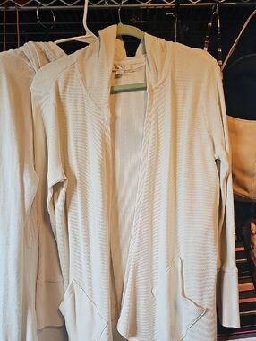 Style & Co. Cream Hooded Open-Front Women's Cardigan